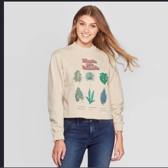 Mighty Fine Plants Are Friends Cropped Sweatshirt - Picture 2 of 5